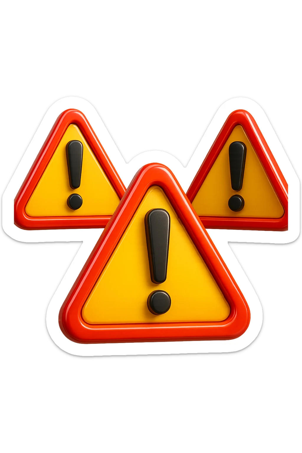SEGNALI DI PERICOLO CON PUNTO ESCLAMATIVO 3D FLUTTUANO IN ARIA, IPERREALISTICI 4K sticker