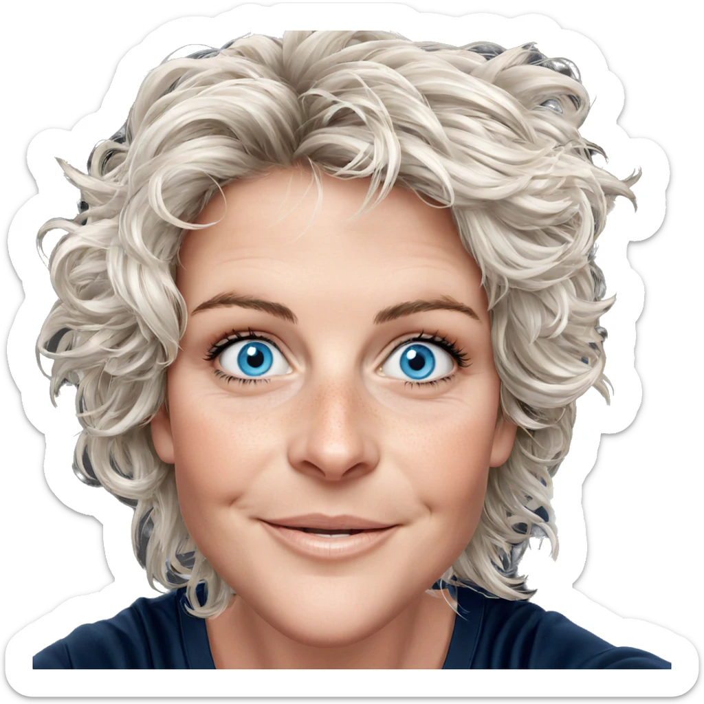 smiling girl with blue eyes sticker