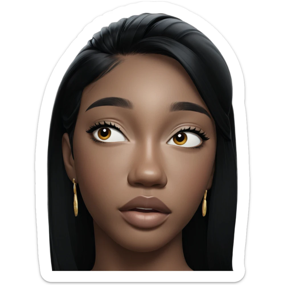 elegant girl with black hair sticker