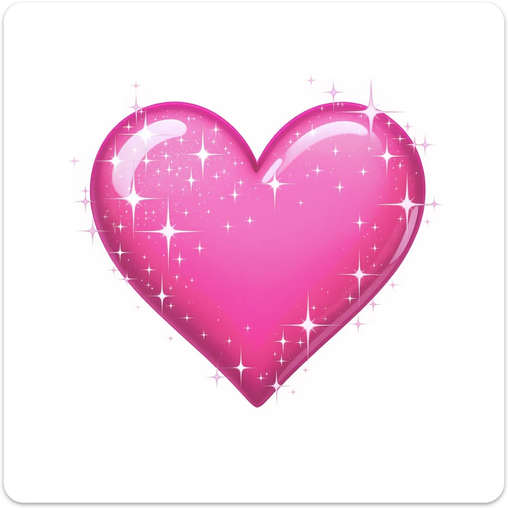 pink heart emoji with sparkles sticker