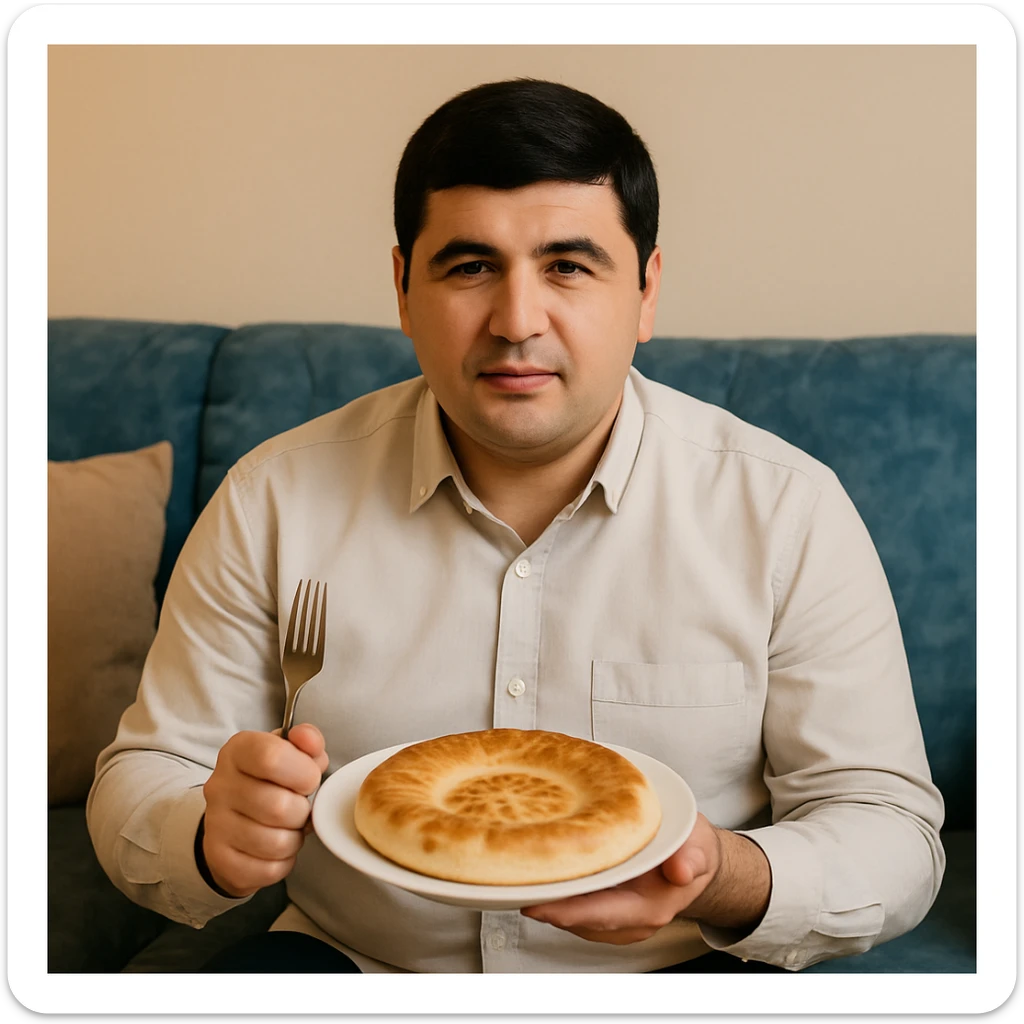 birinchidagi odamni yuziga 2 rasmdagi odamga uzidak qilib chizib bergin xuddu shunday non yen utirganini sticker