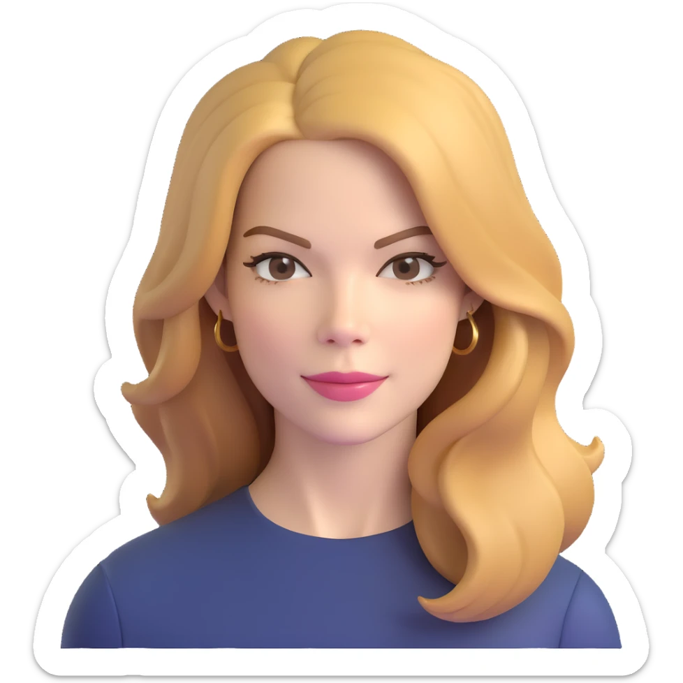 Michelle Monaghan with honey blonde hair, female actress portrait sticker