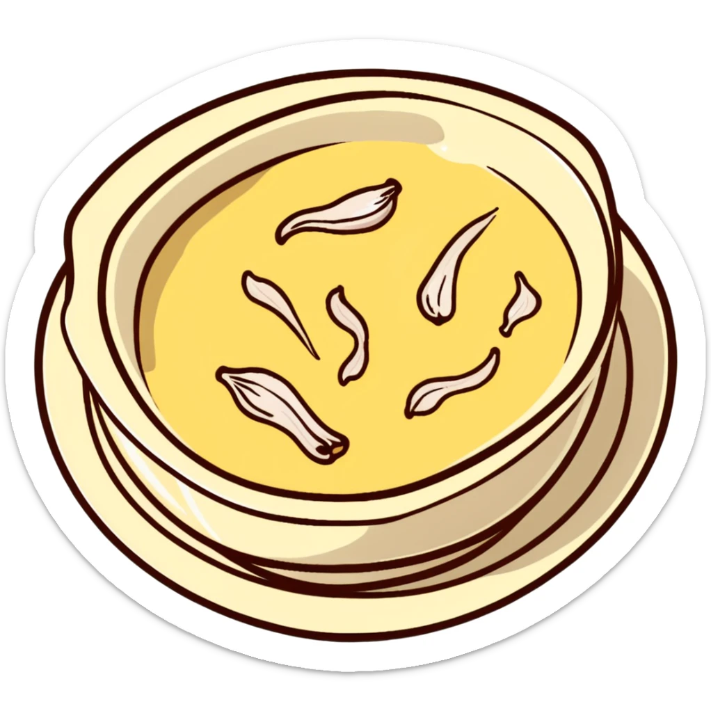 creamy alioli sauce in a small dish with garlic cloves nearby sticker