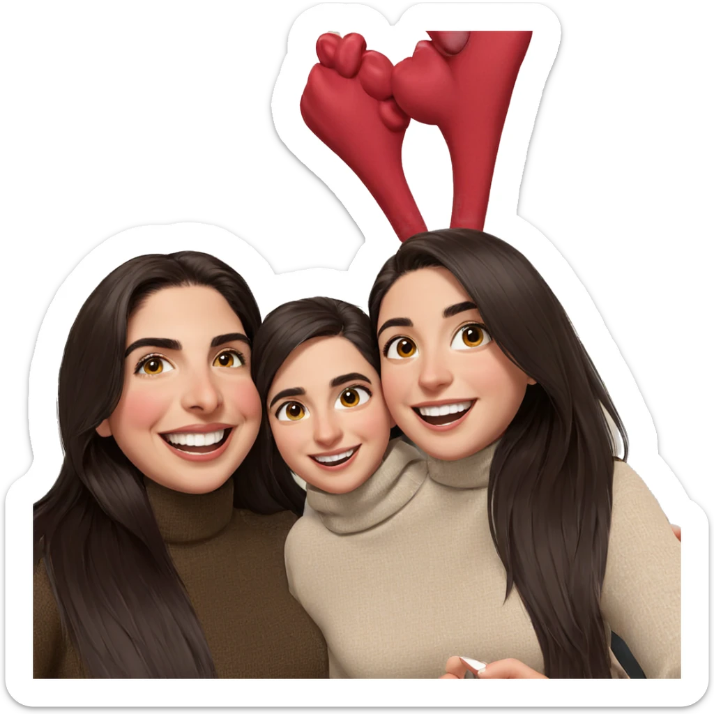 smiling girls with boys sticker