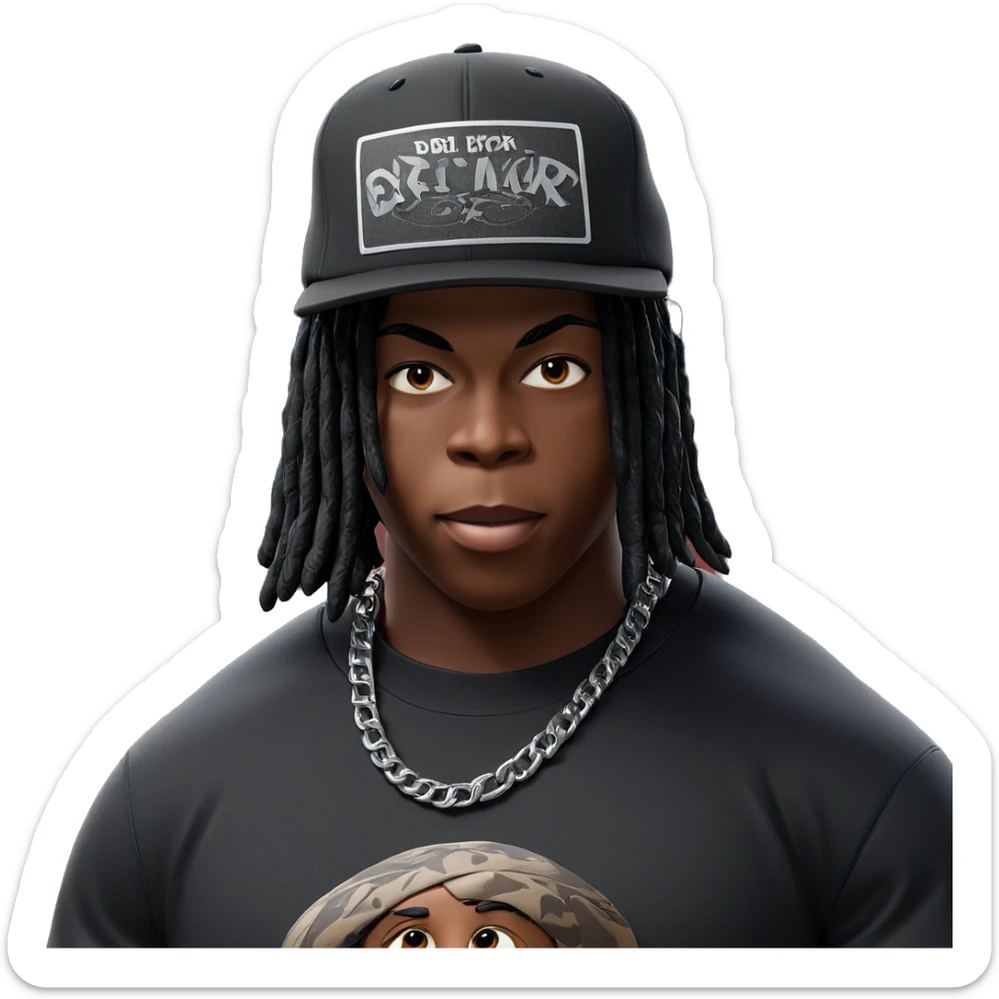 dark-skinned boy in black cap sticker