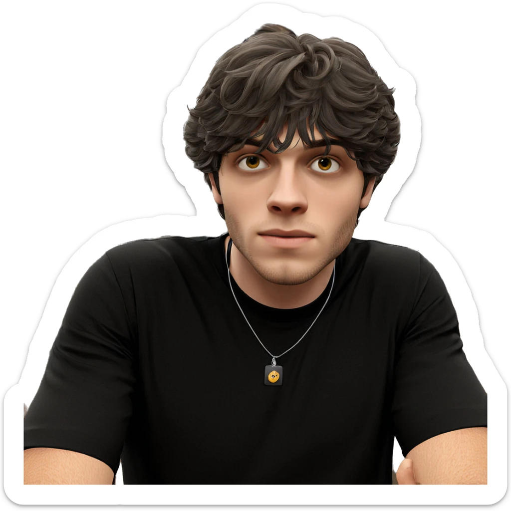 male model in black shirt sticker