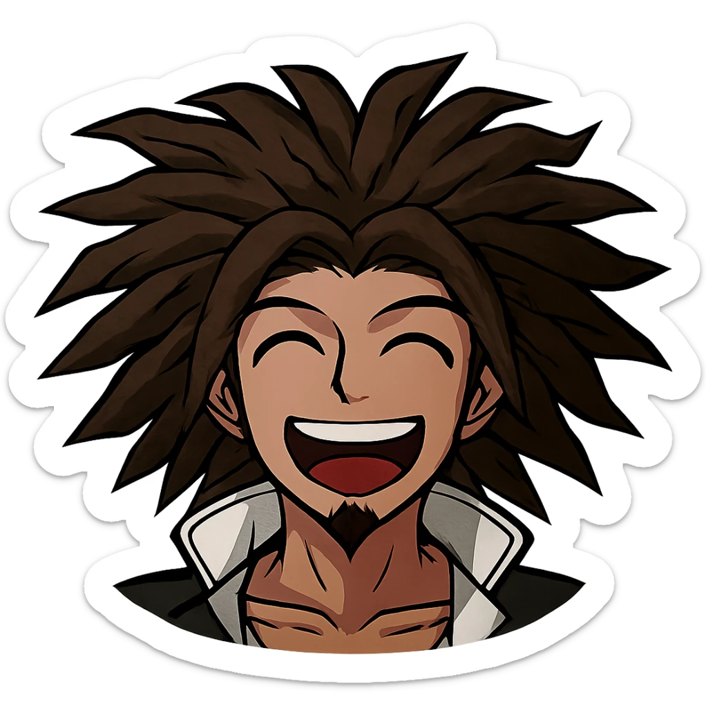 Danganronpa style emoji of the cheerful Yasuhiro Hagakure sticker