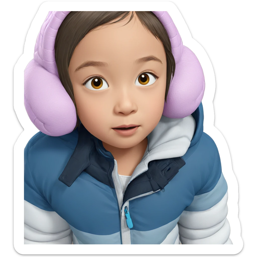child in winter attire sticker