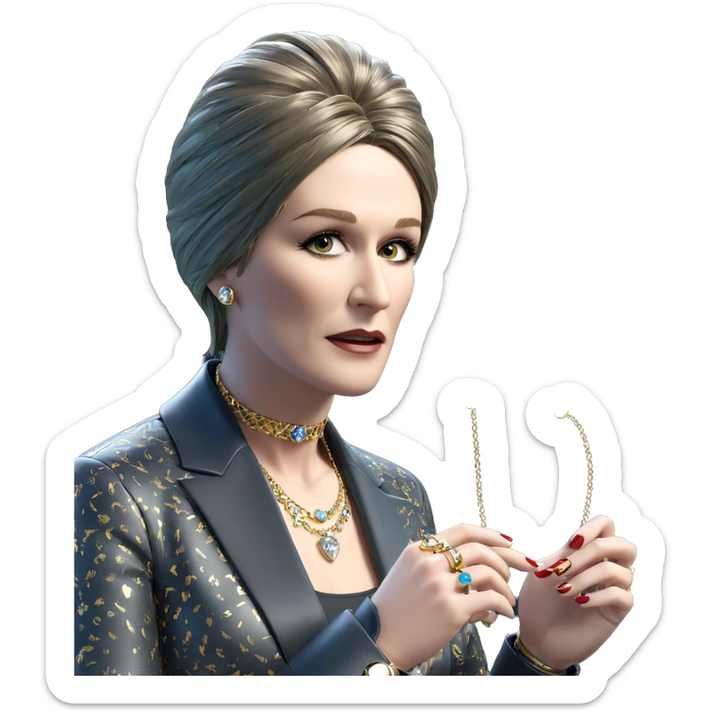 girl showcasing stunning jewelry sticker