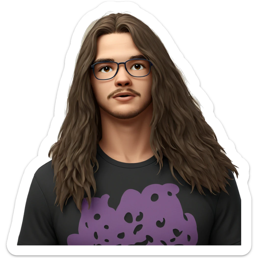 casual male portrait with glasses sticker