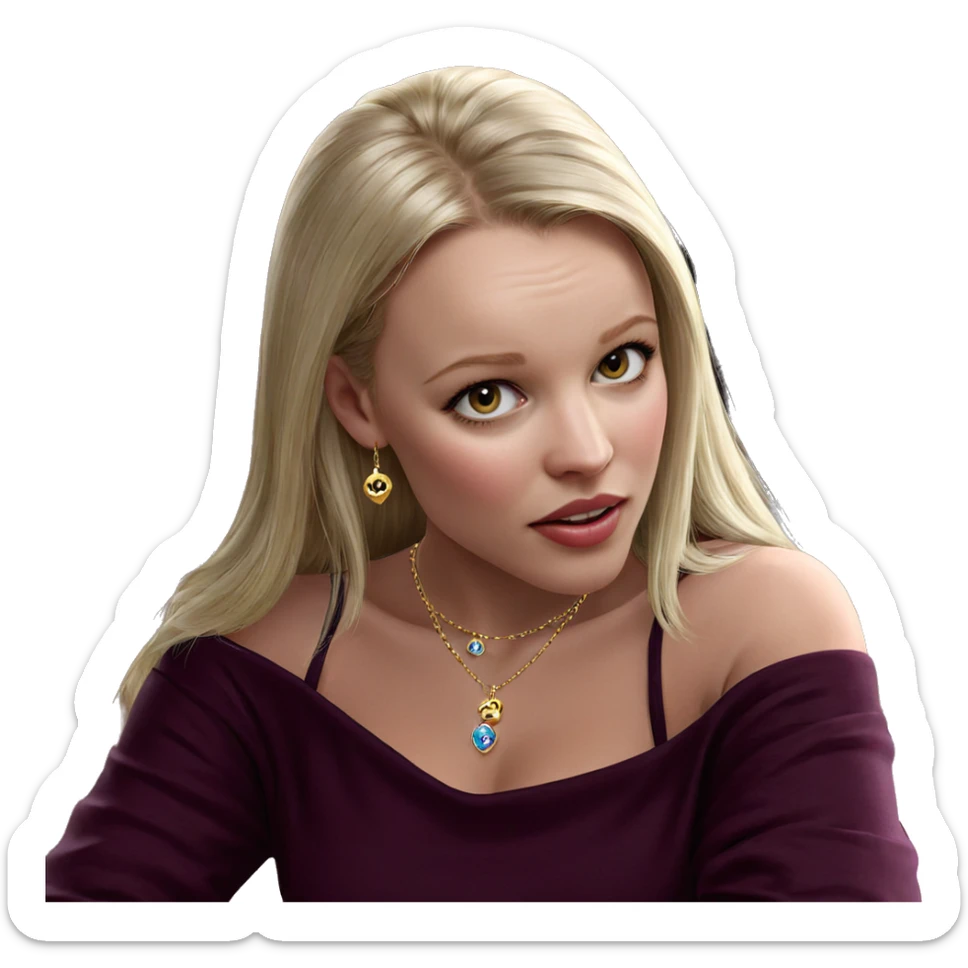 blonde girl with jewelry sticker