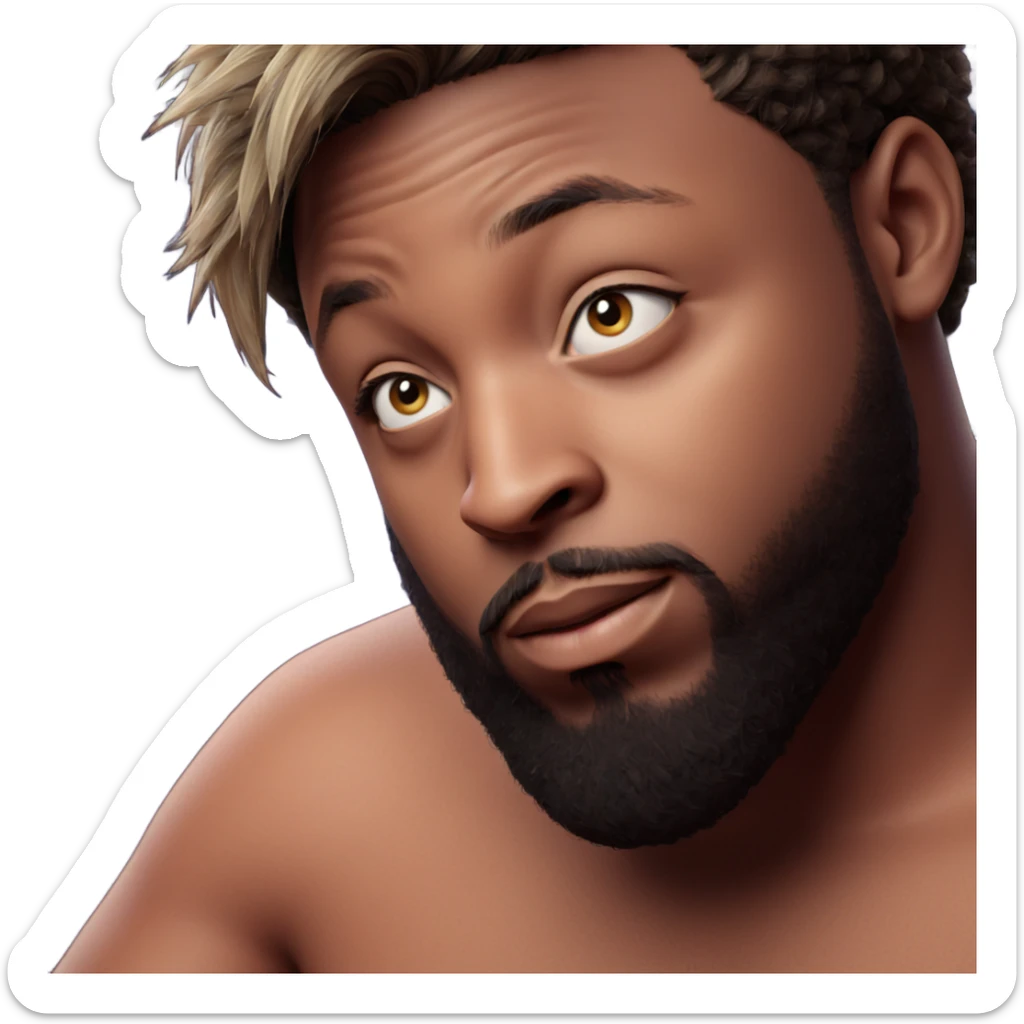 bearded boy portrait close up sticker