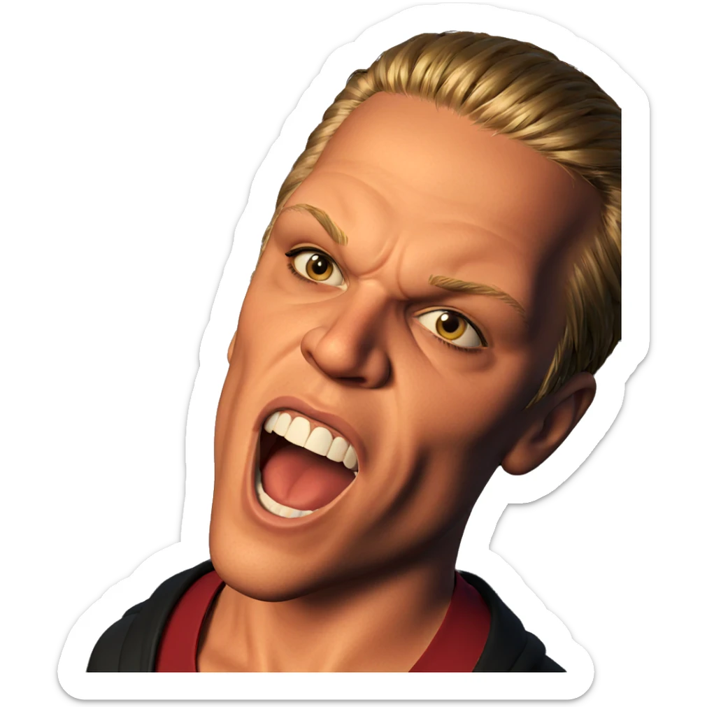 realistic portrait of a boy sticker