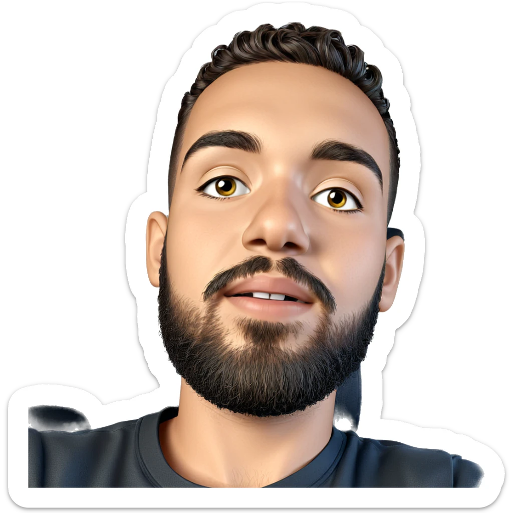 portrait of a bearded boy sticker