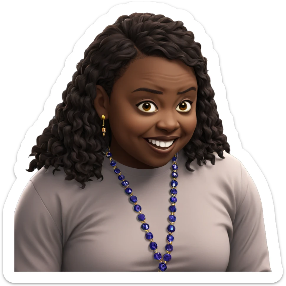 smiling dark-skinned boy with jewelry sticker