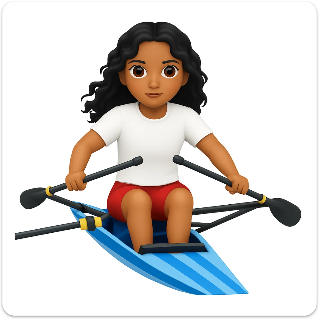 Make the girl's outfit red shorts and a white short-sleeved t-shirt in the style of apple style emojis sticker