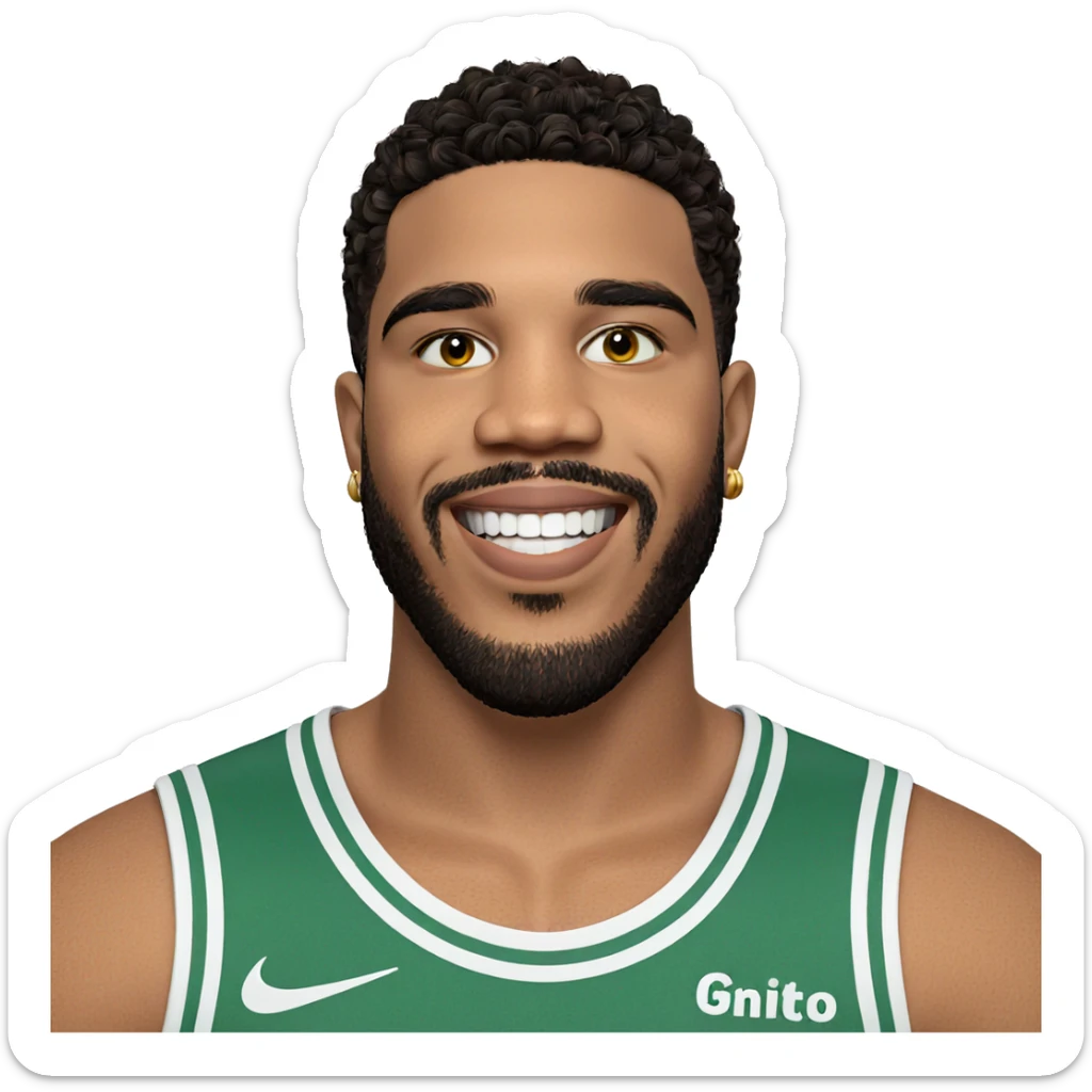 smiling boy with earrings sticker