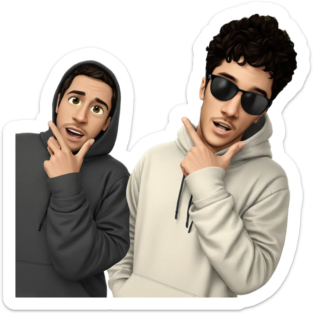 boys outdoors in hoodies sticker