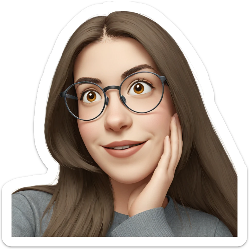 smiling girl in glasses sticker