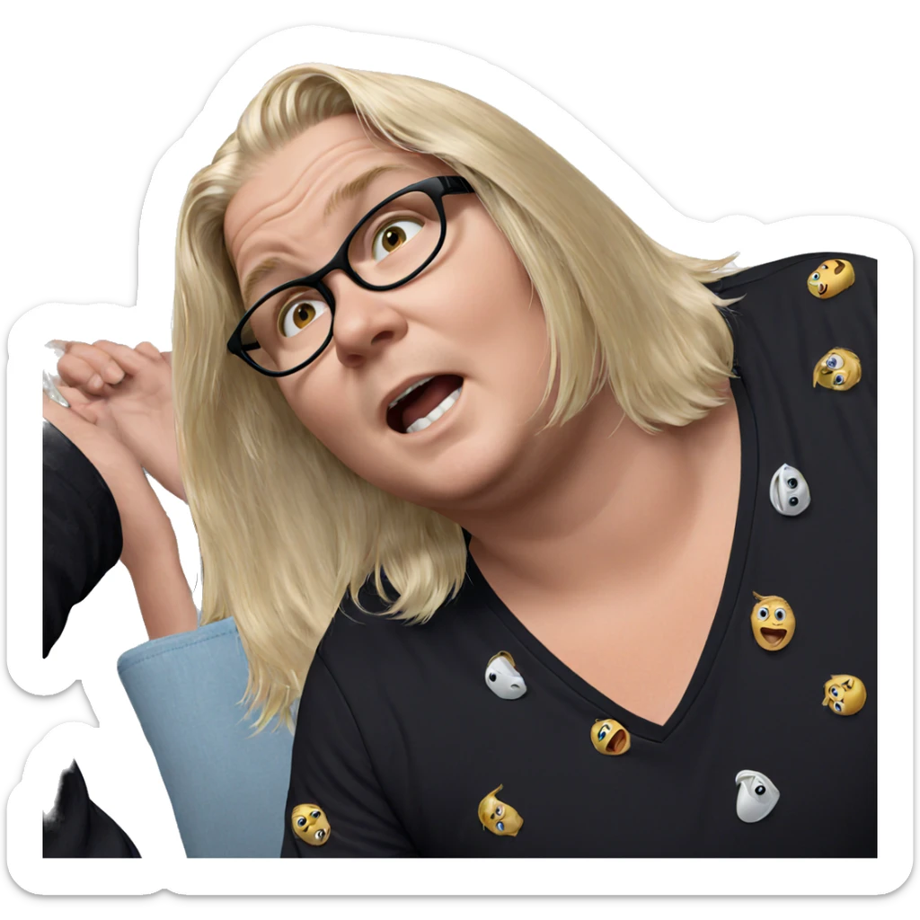 blonde boy in black shirt sticker