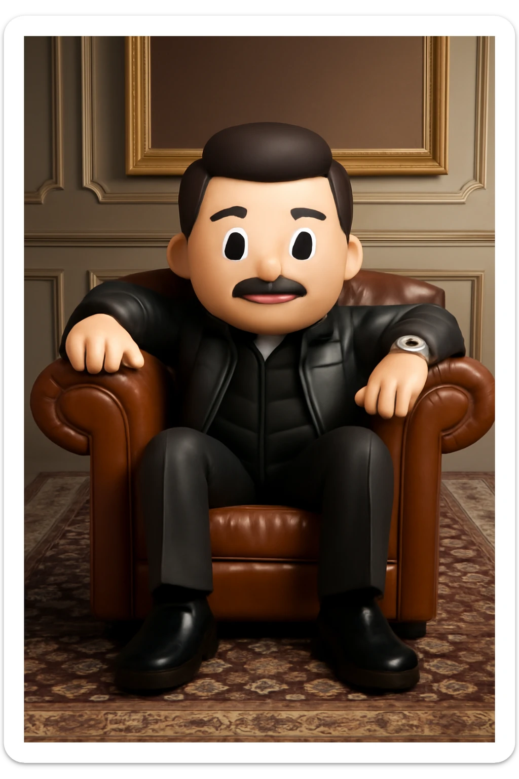 3D Apple style emoji version of the uploaded photo, keeping clothing, colors, pose, and background realistic, but with simplified emoji-style facial features (no realistic resemblance), smooth glossy textures, high-quality lighting sticker