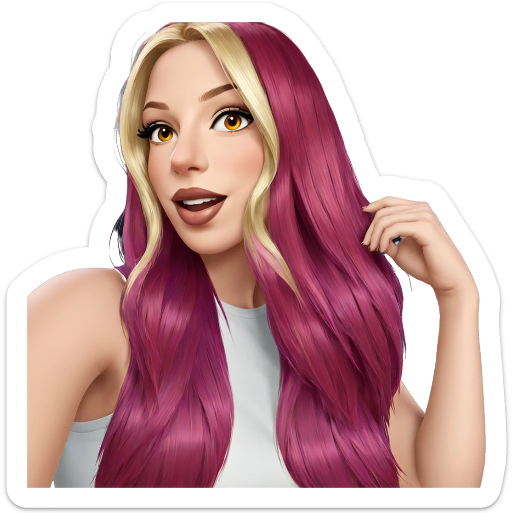 girl with multicolored hair sticker