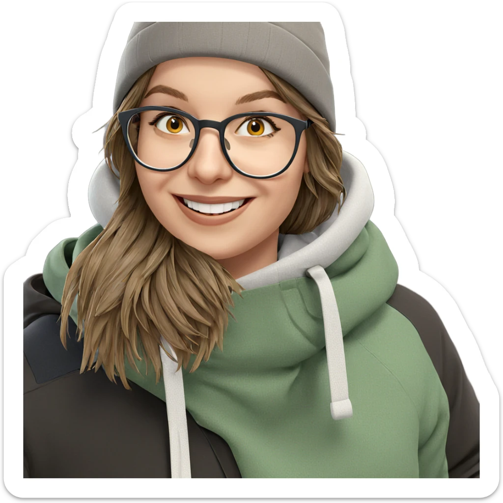 smiling girl in outdoor hat sticker