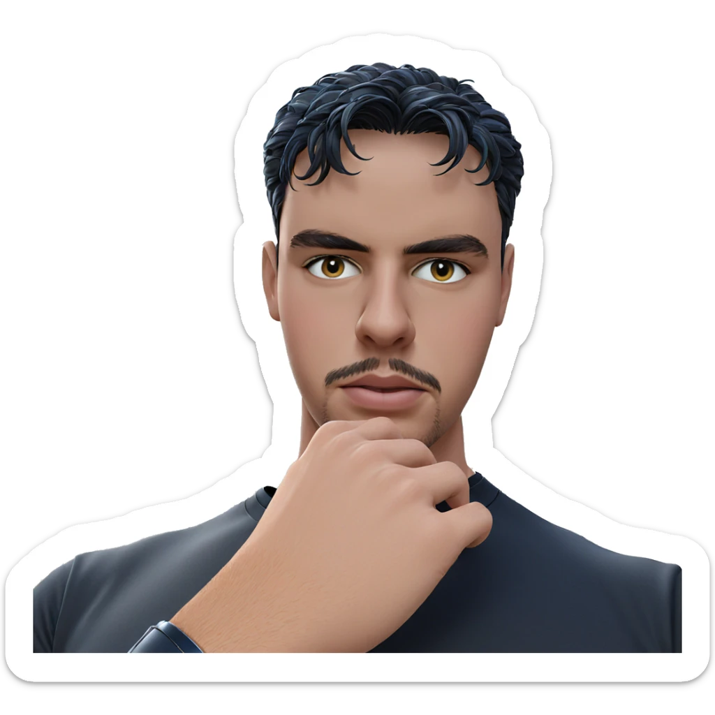 male in black shirt outdoors sticker