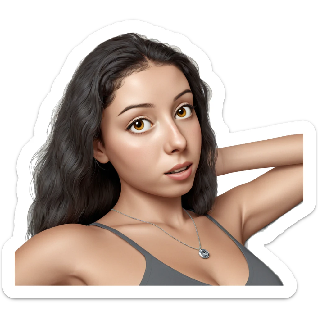 realistic portrait of a girl sticker