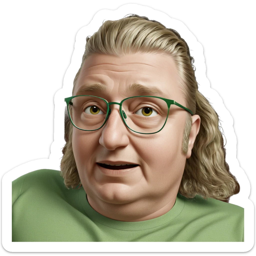 hipster boy in green shirt sticker