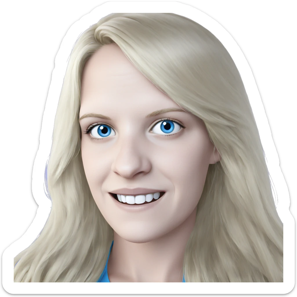 smiling girl with blue eyes sticker