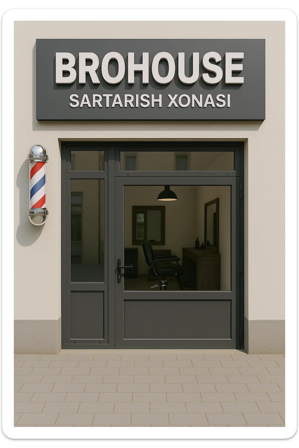 shu sartarosh xonani eshigi yopiq xolatda chizib bergin sticker