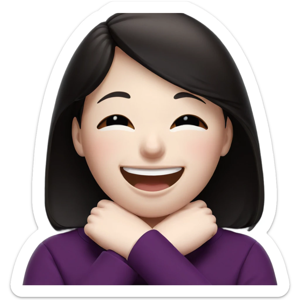 smiling girl with closed eyes sticker