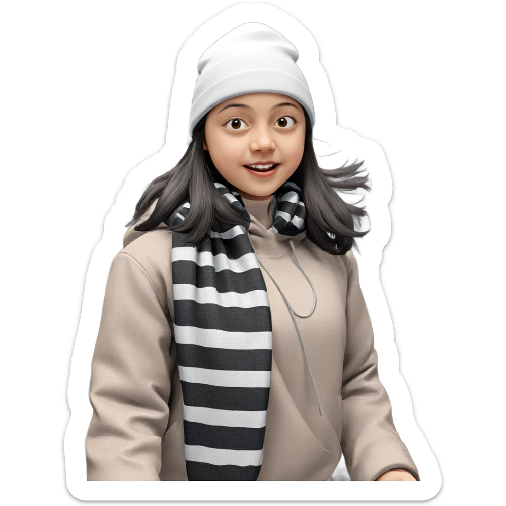 girl with keyboard in hat sticker