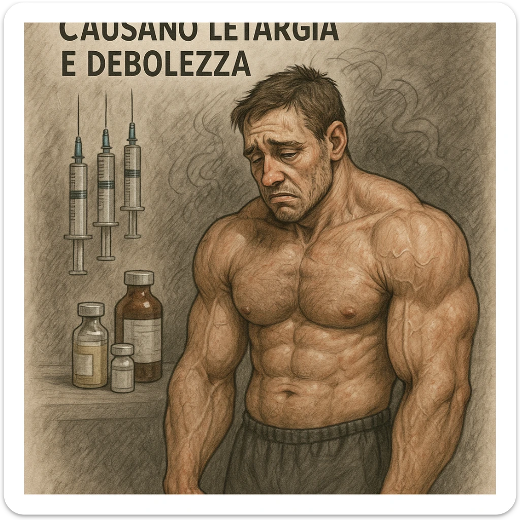  bodybuilder che fa cicli senza base di testosterone, con letargia fanne 10, in italiano se usi testo sticker