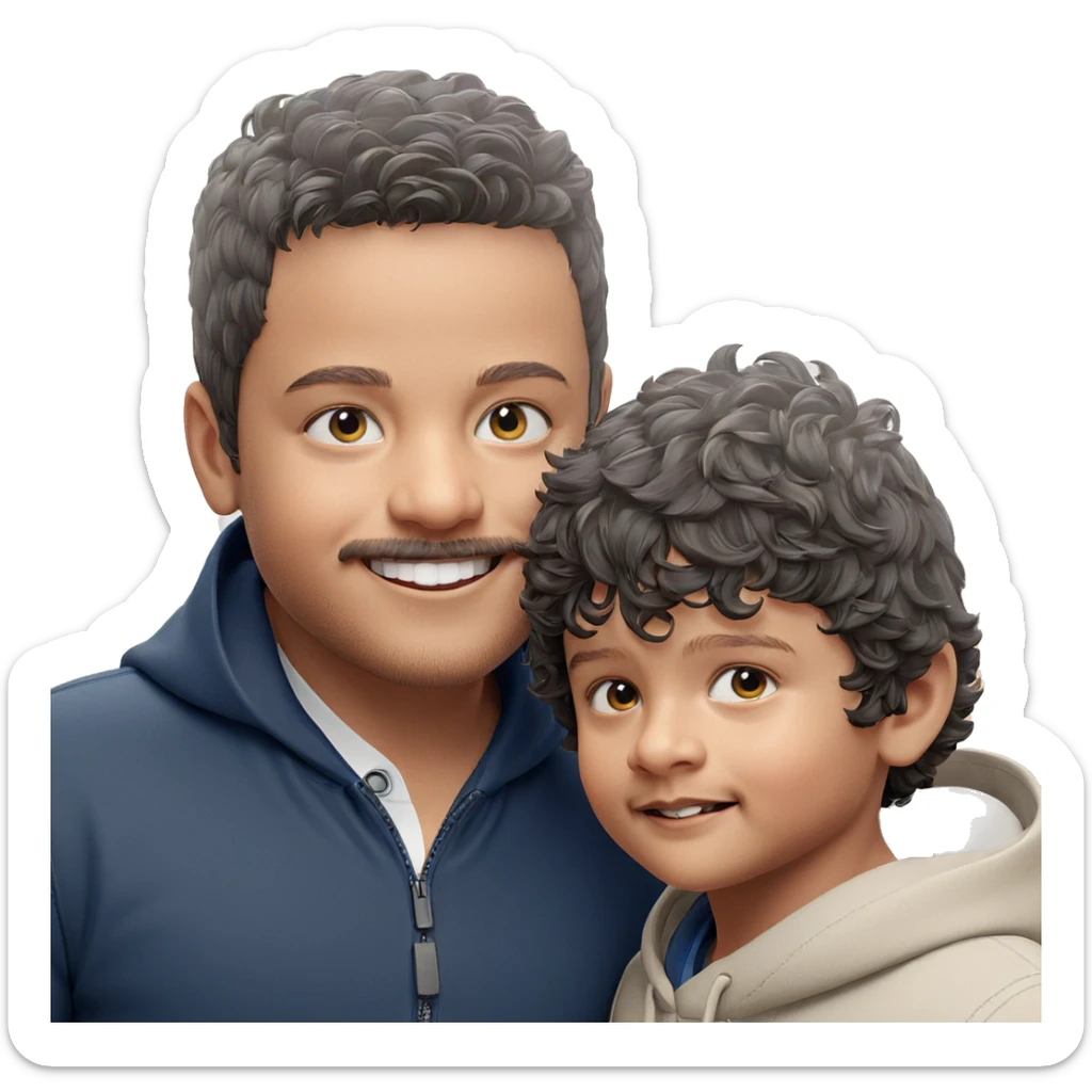 smiling boys with mustaches sticker