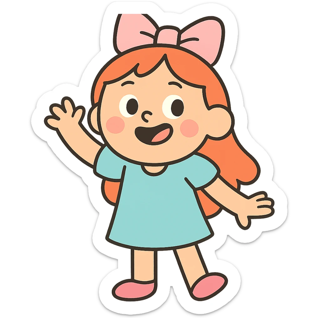 matching bow in pastel pink, simple and cute sticker