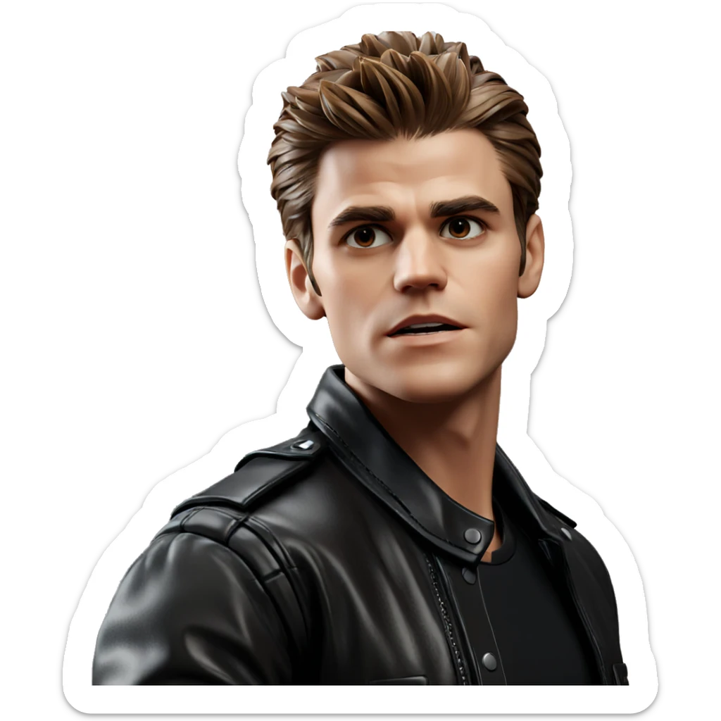 mysterious boy in leather jacket sticker