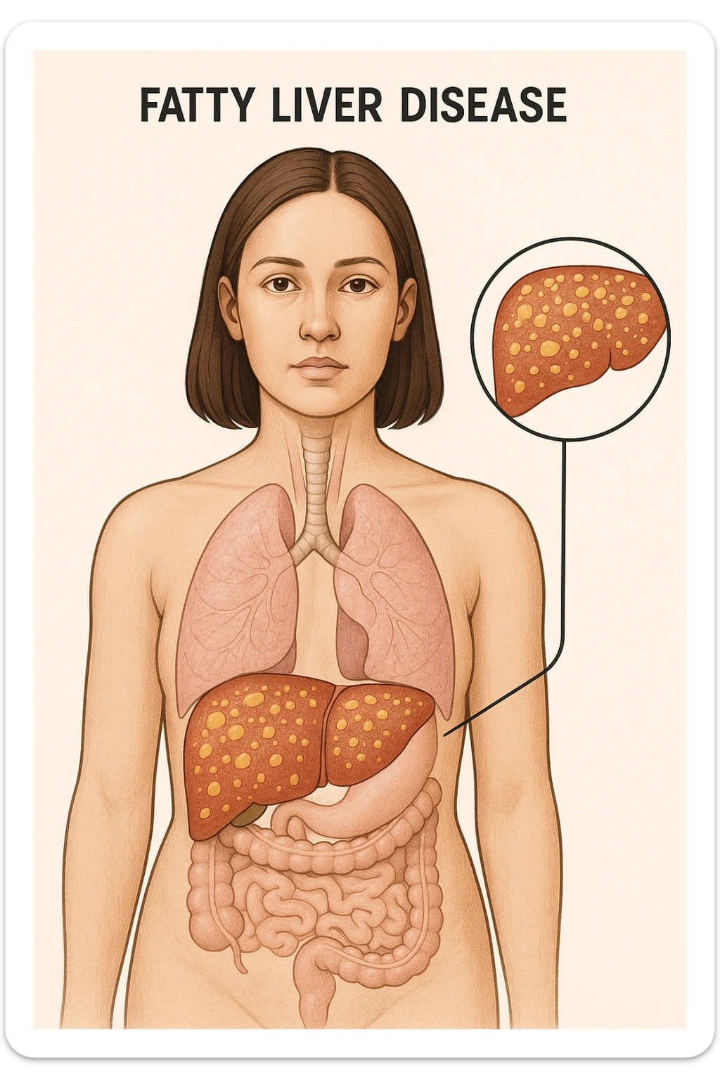 donna con fegato grasso sticker