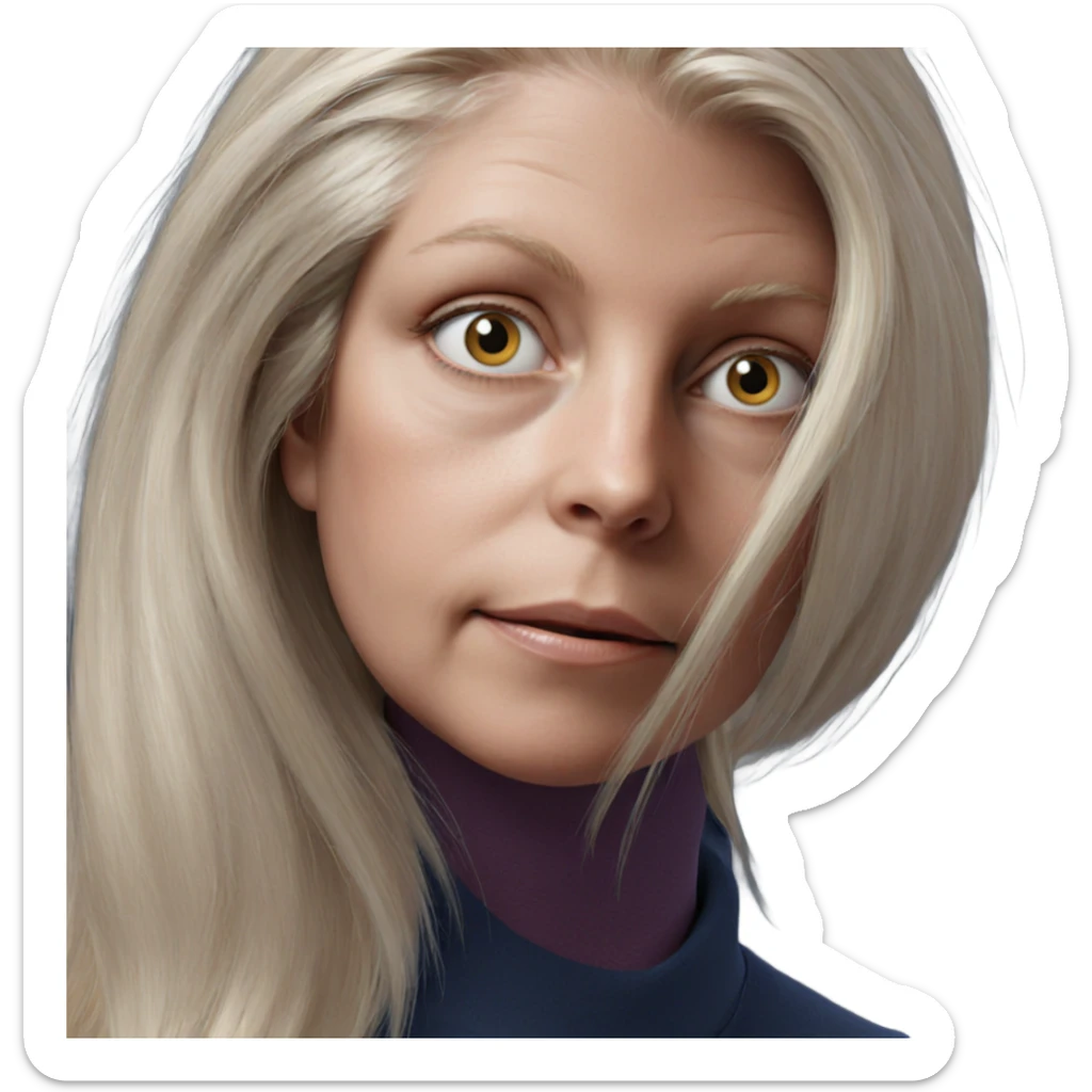 blonde girl portrait looking at you sticker