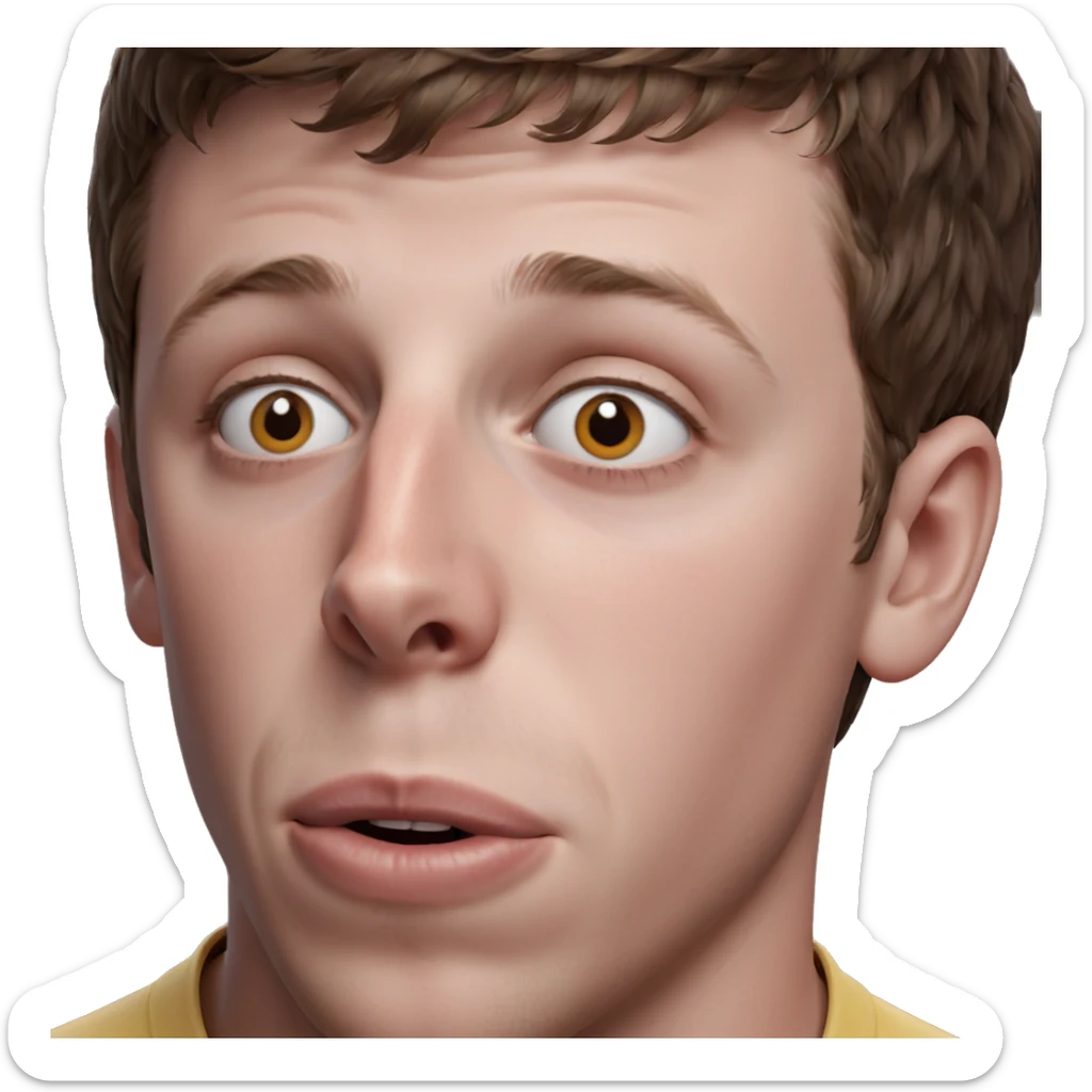 brown haired boy portrait sticker