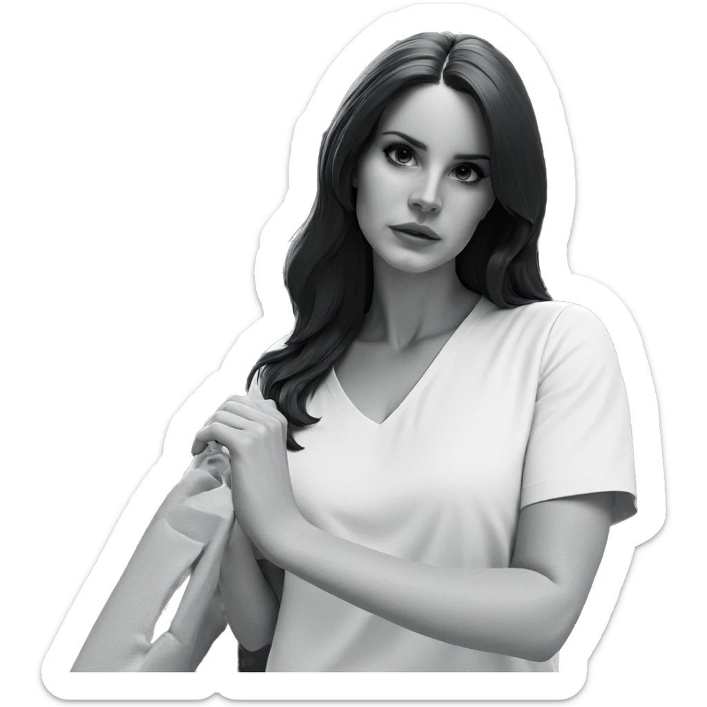 monochrome portrait of a girl sticker