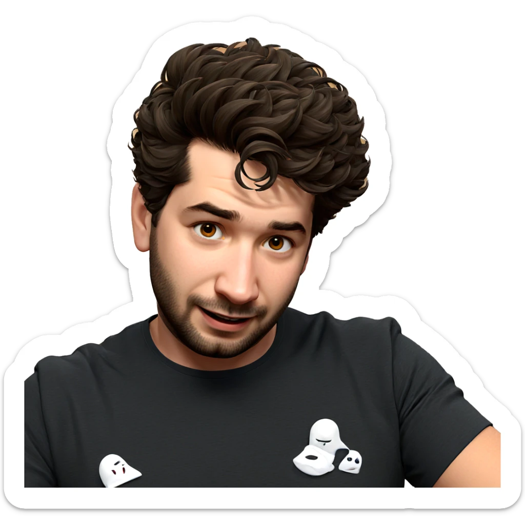 cool guy in black shirt sticker