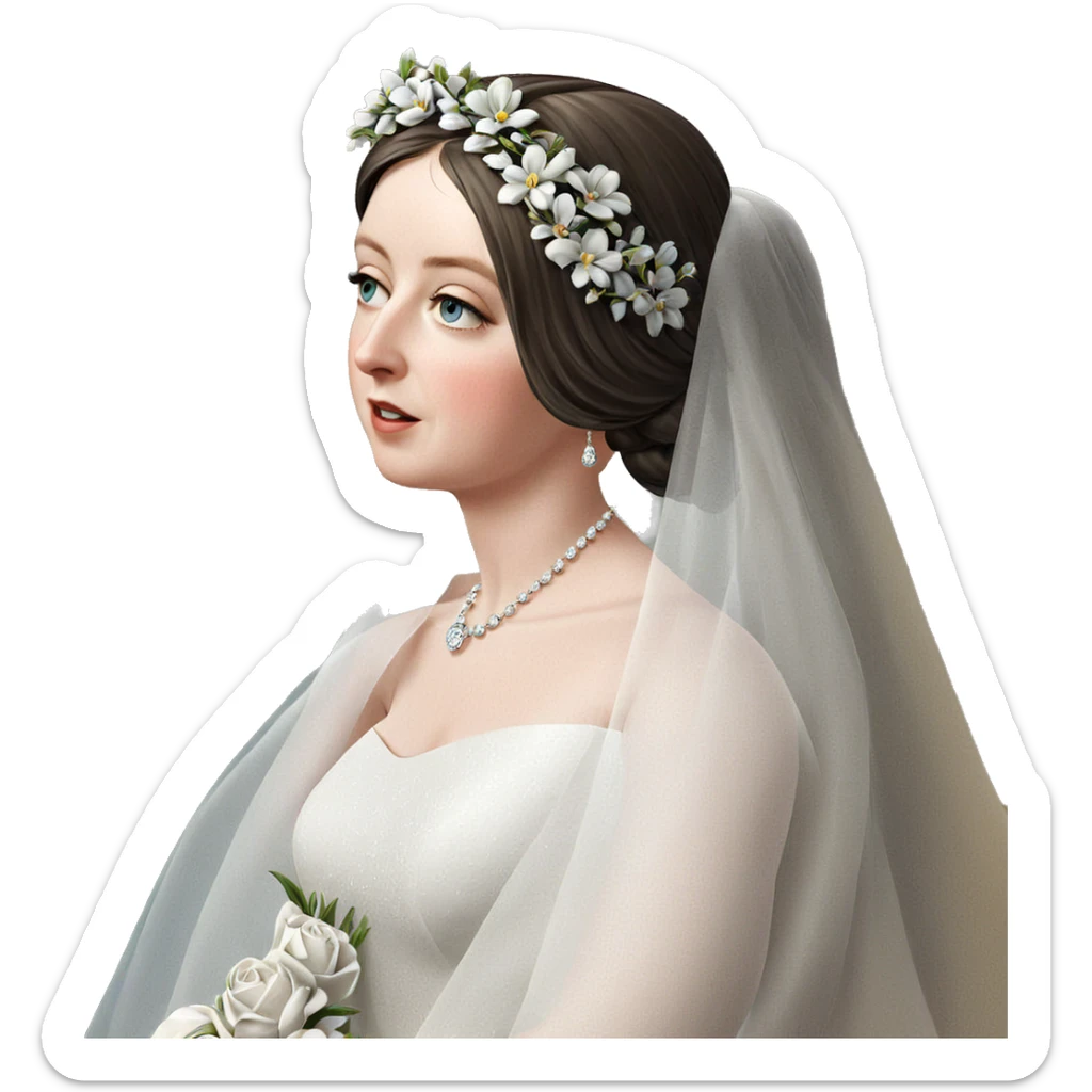 bridal beauty in white dress sticker