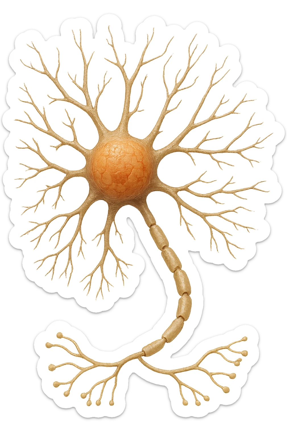 neurone umano anatomico realistico, iperrealistico 4k sticker