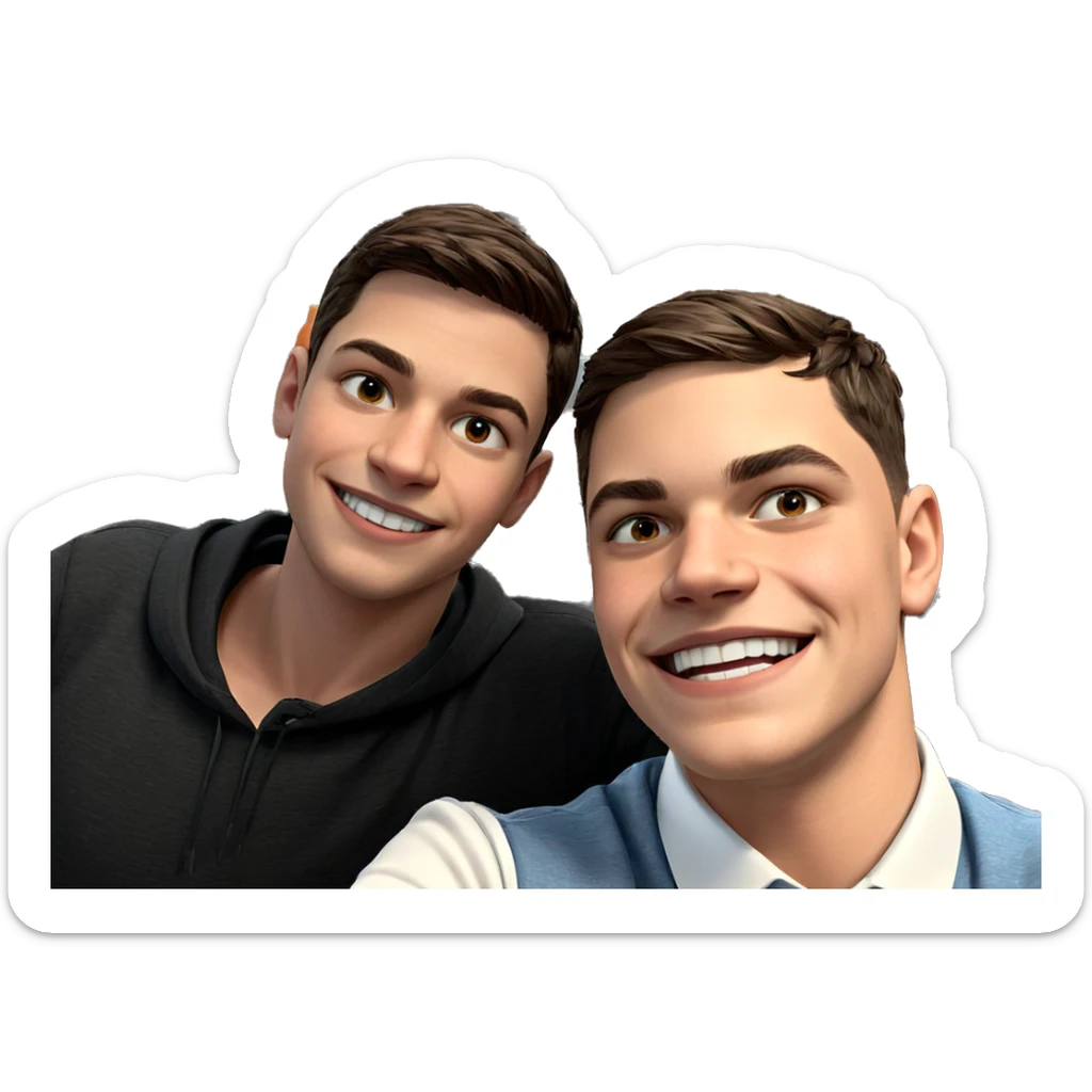 happy boys indoors portrait sticker