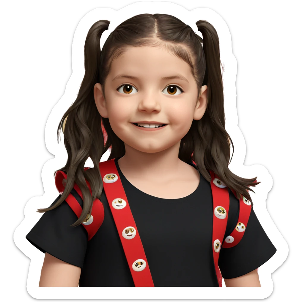 smiling girl in black shirt sticker