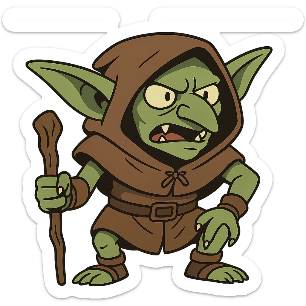 DnD goblin in a hood sticker