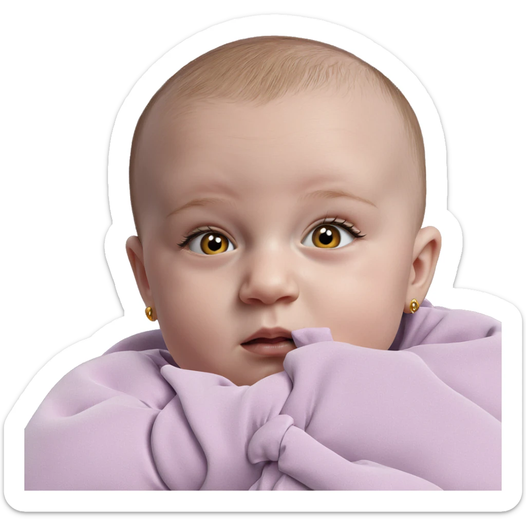 realistic bald girl with earrings sticker