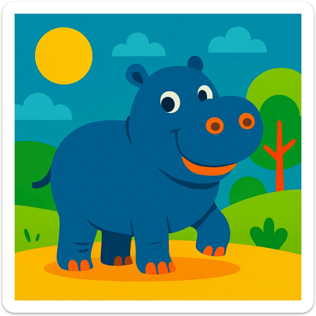 Hippo sticker